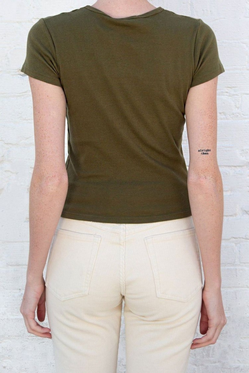 Hauts Brandy Melville Hailie Vert Olive | XRZ-58559466